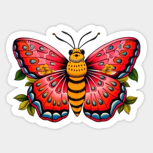 Vintage Retro Boho Tattoo Moth Sticker